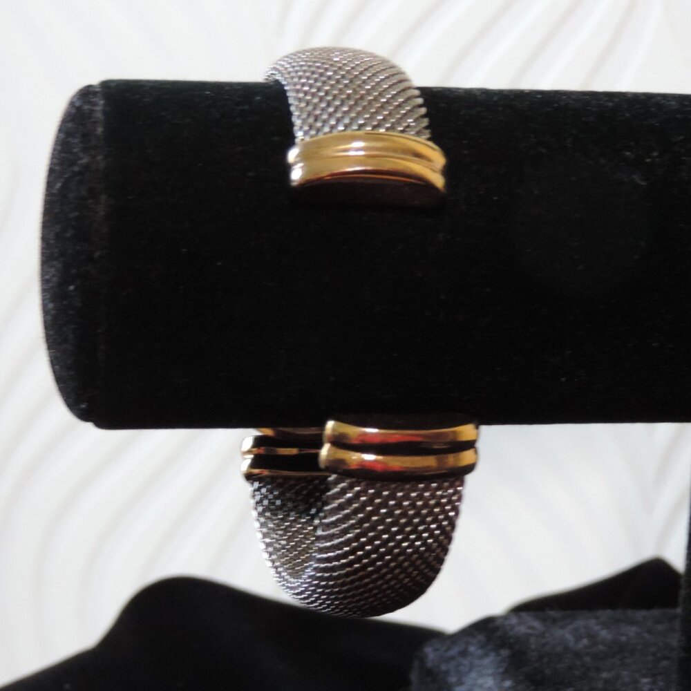 GRUEN Quartz Vintage mesh bangle bracelet watch Mixed Metal - Picture 3 of 9